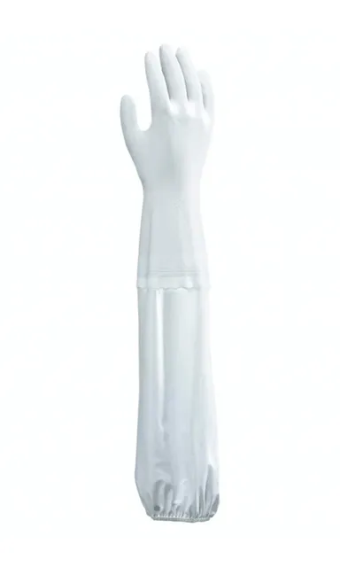 Luva pvc branco tratamento slip-on 60 cm