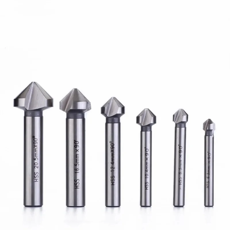 Conjunto de 6 fresas de chanfrar HSS · 6.3–20.5 mm (90°)